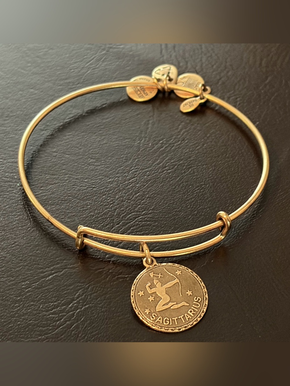 Alex and Ani Gold Sagittarius Charm Bangle Bracelet - Picture 6 of 6